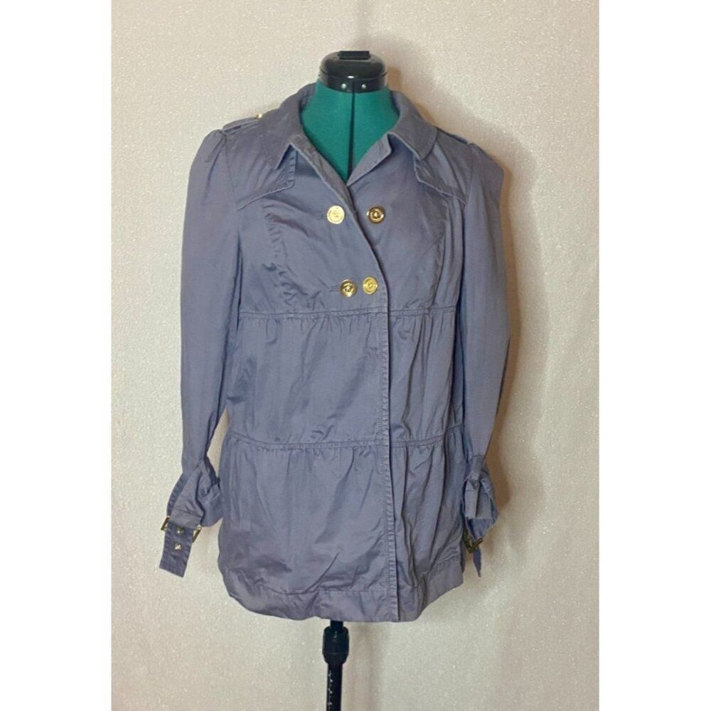 Vintage grey Juicy Couture pea coat with gold embellishments. Size medium